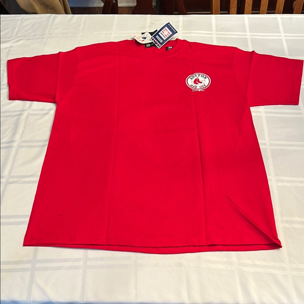 Vibrant Boston Red Hall of Fame Members Short Sleeve Tee with Crew Neck